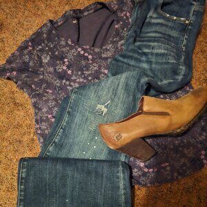 Women's Risen high rise flare jeans